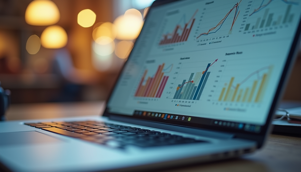 SEO analytics dashboard on laptop screen