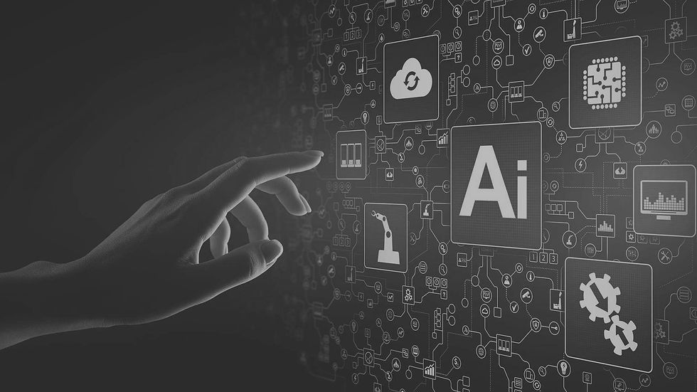 seo-ai soft grey background and pointing finger