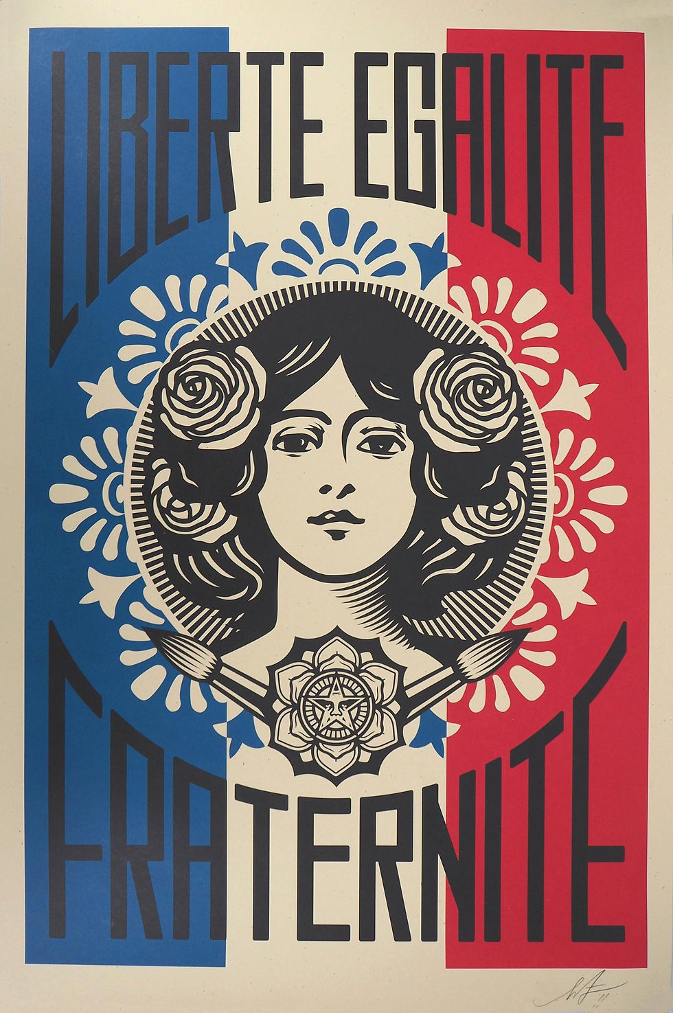 Lithographie offset OBEY - Liberté