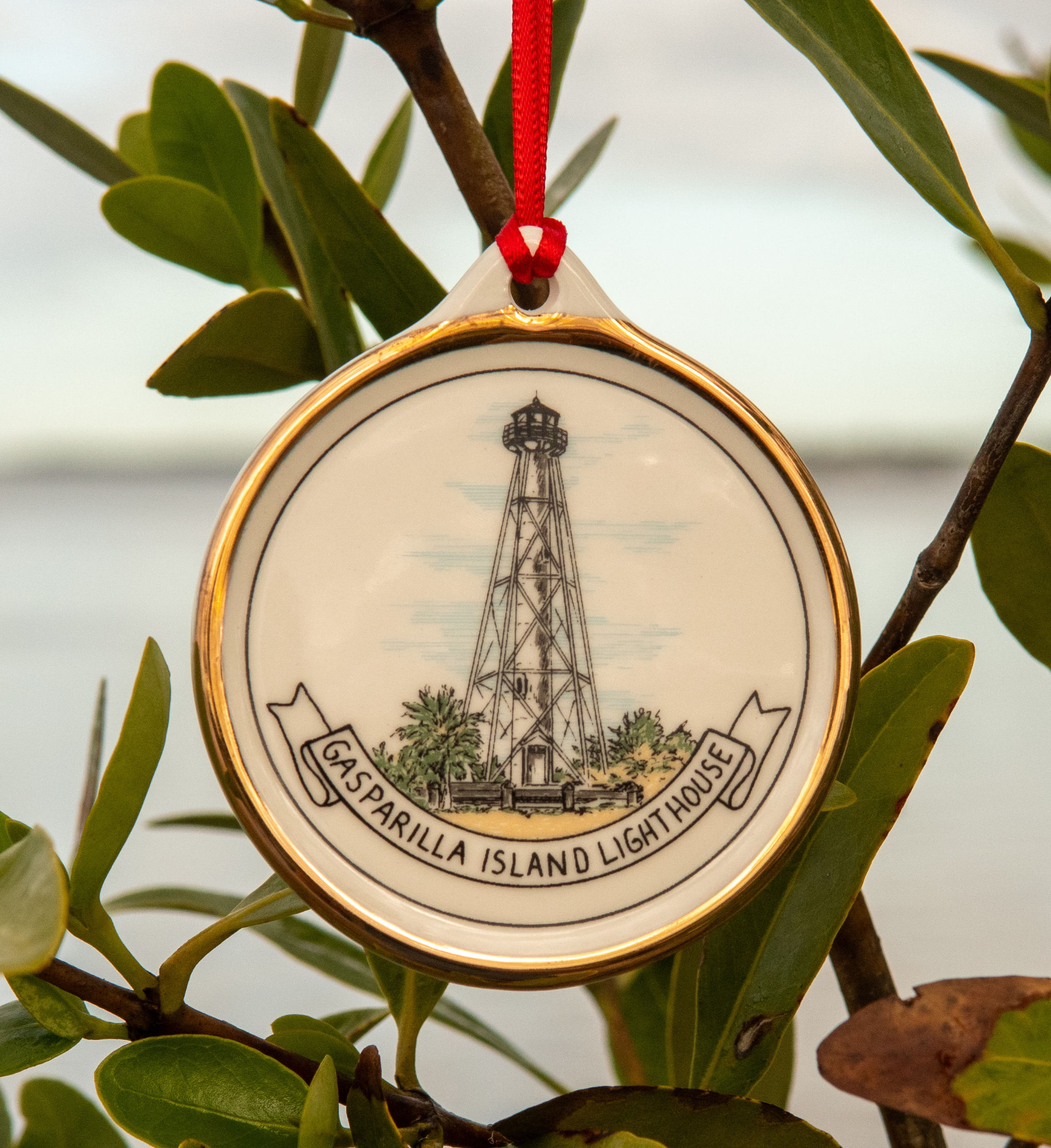 Porcelain Ornament Gasparilla Island Lighthouse