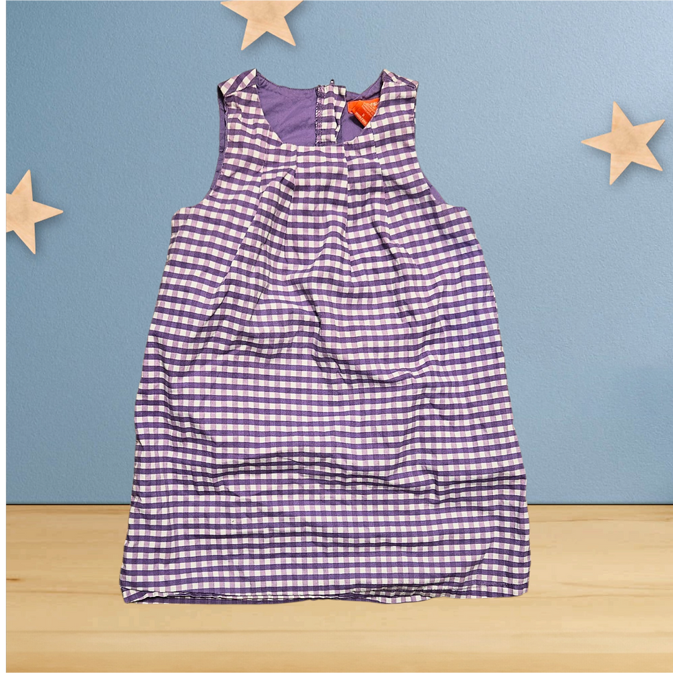 5 ans - Joe Fresh - robe à carreaux (blanc et mauve)