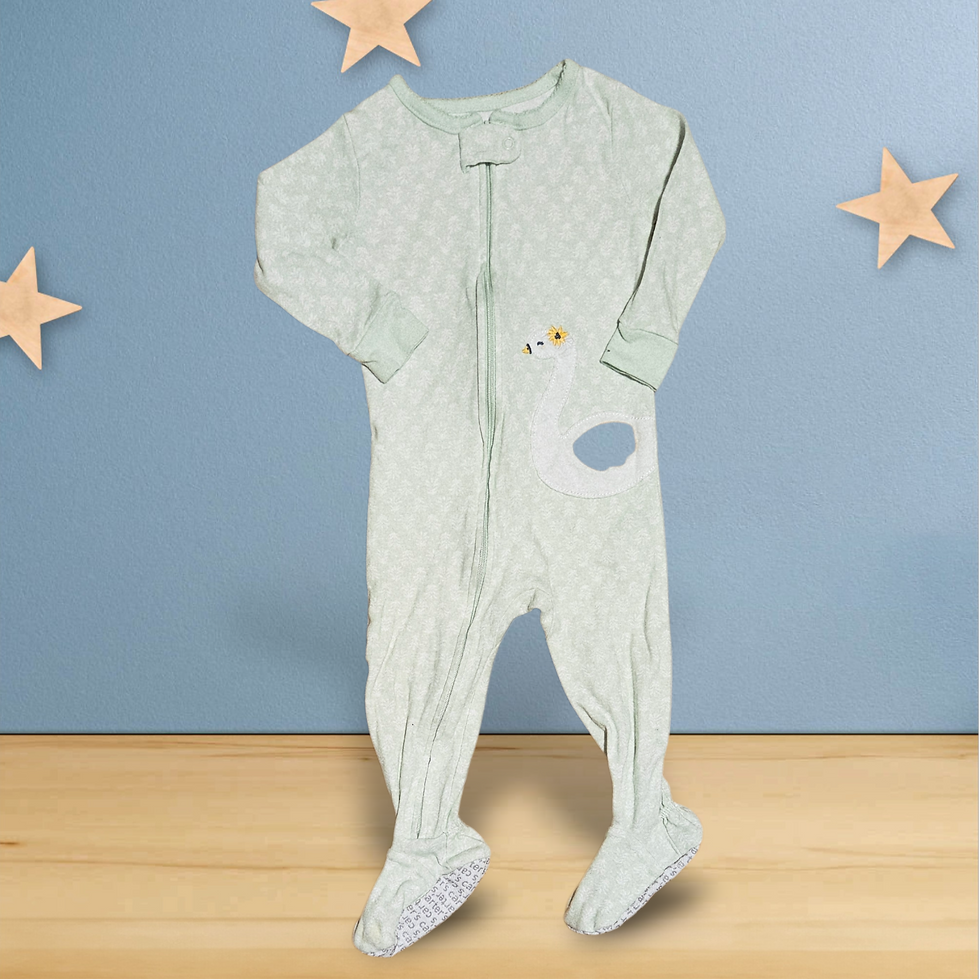 12 mois - Carter's - pyjama vert pâle avec cygne