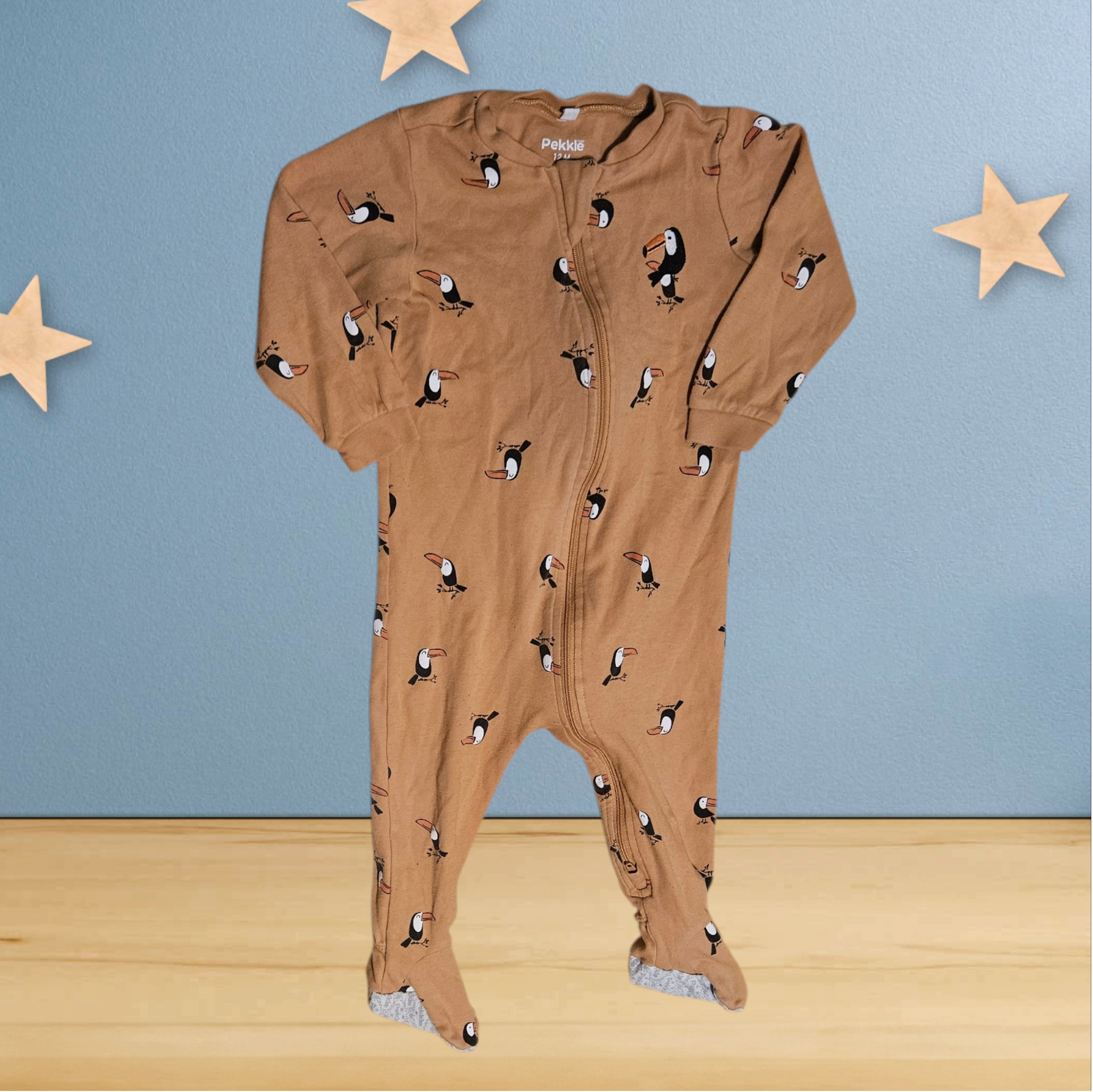 12 mois - Pekkle - pyjama beige toucans