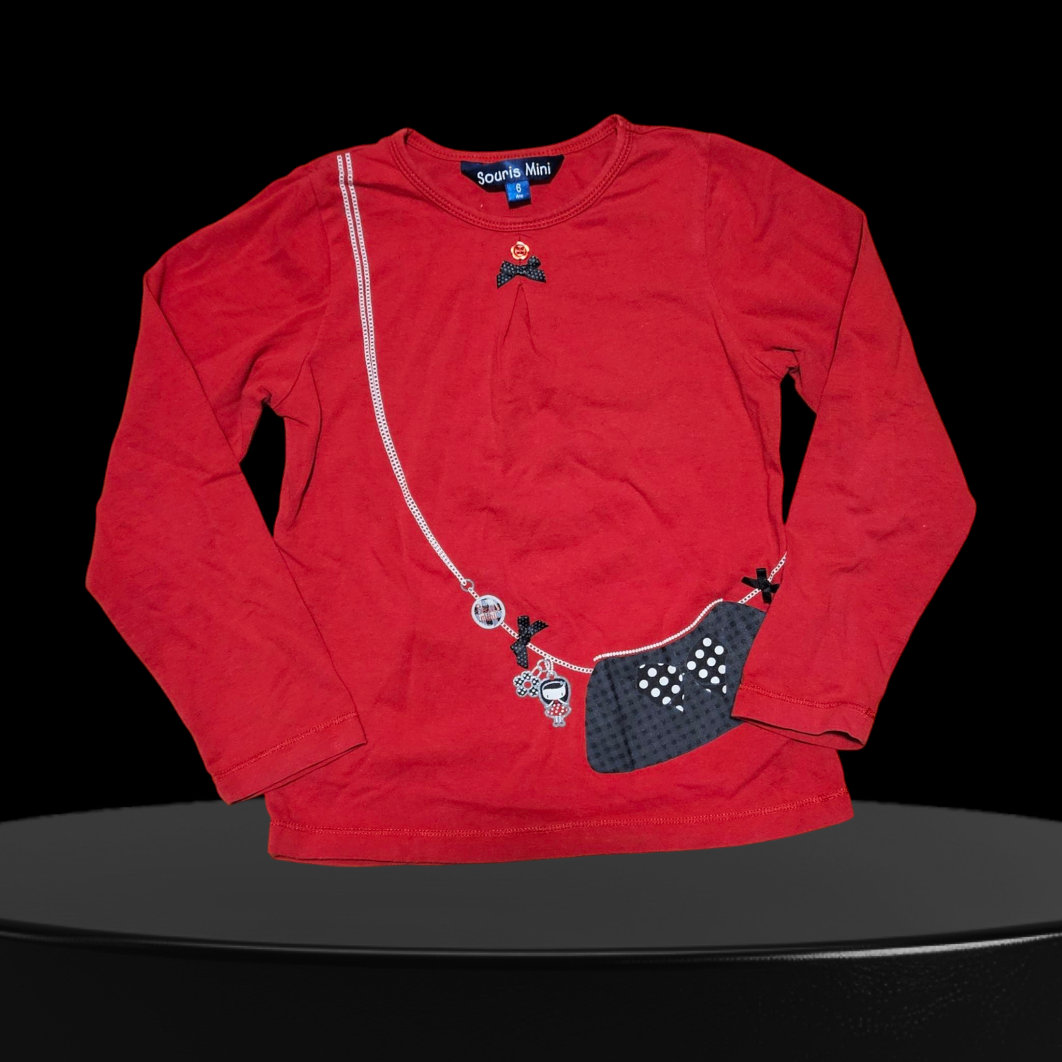 6 ans - Souris Mini - chandail rouge sacoche