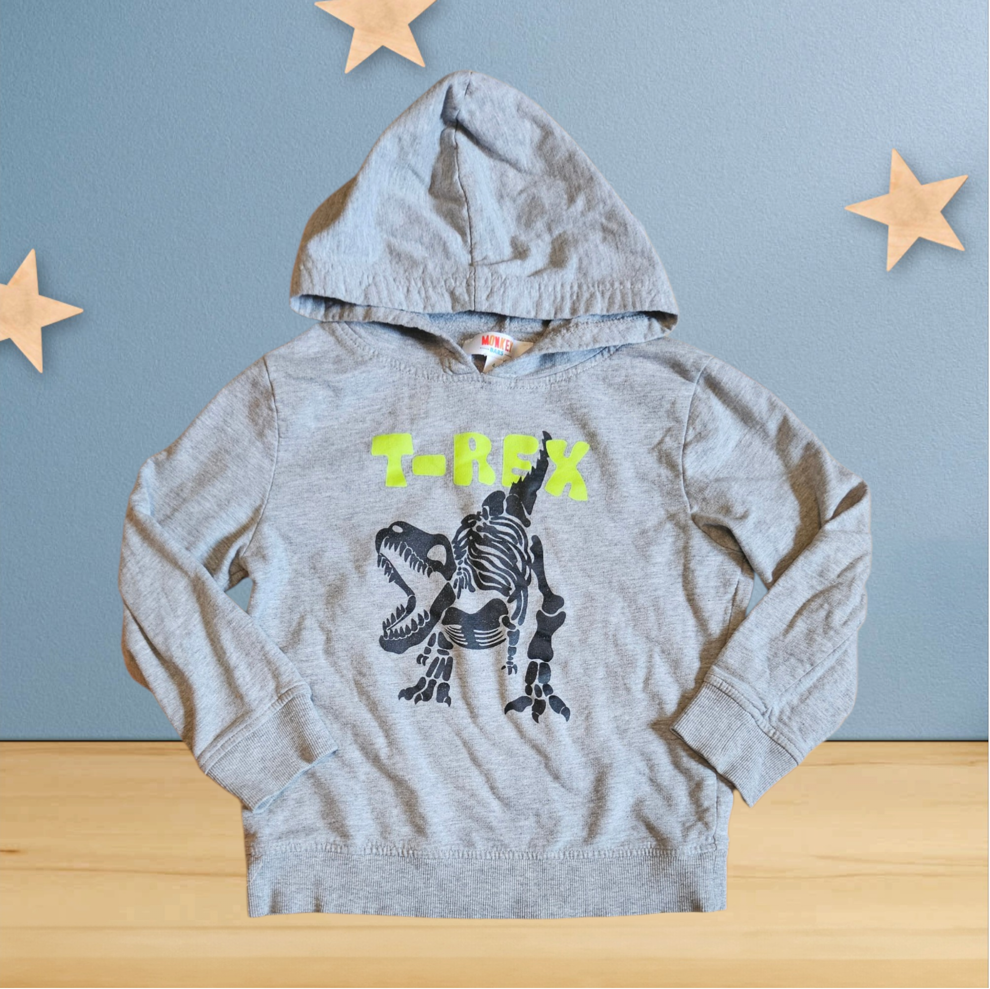 4 ans - Monkey Bar - chandail gris hoodie - T-Rex