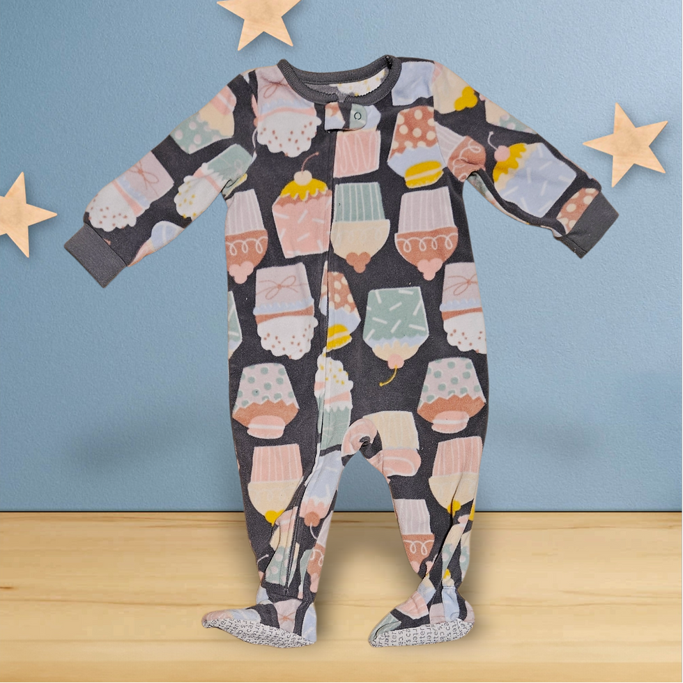12 mois - Carter's - pyjama gris cupcakes en polaire