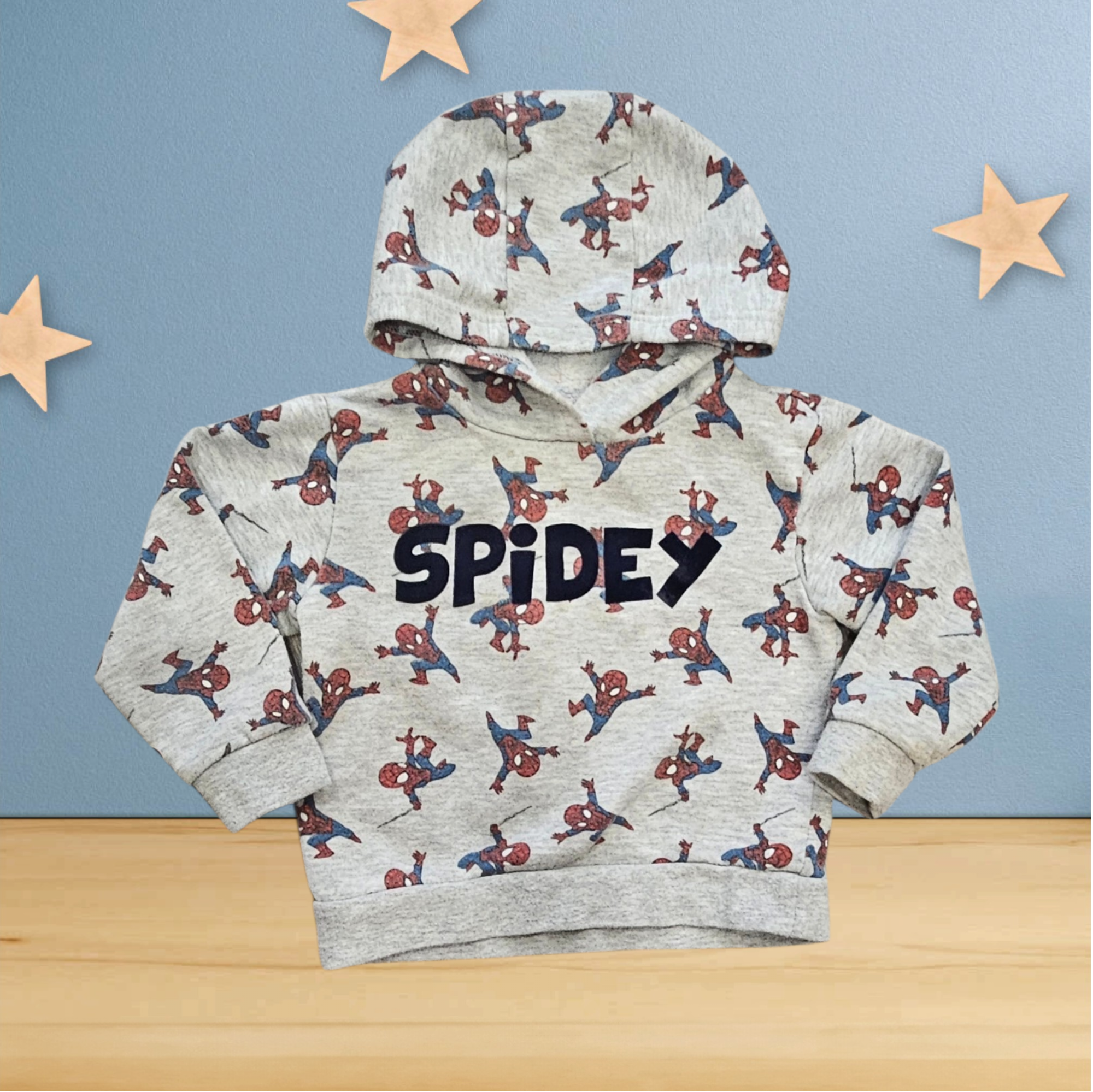 3 ans (fait petit) - Marvel - hoodie gris Spidey * imparfait