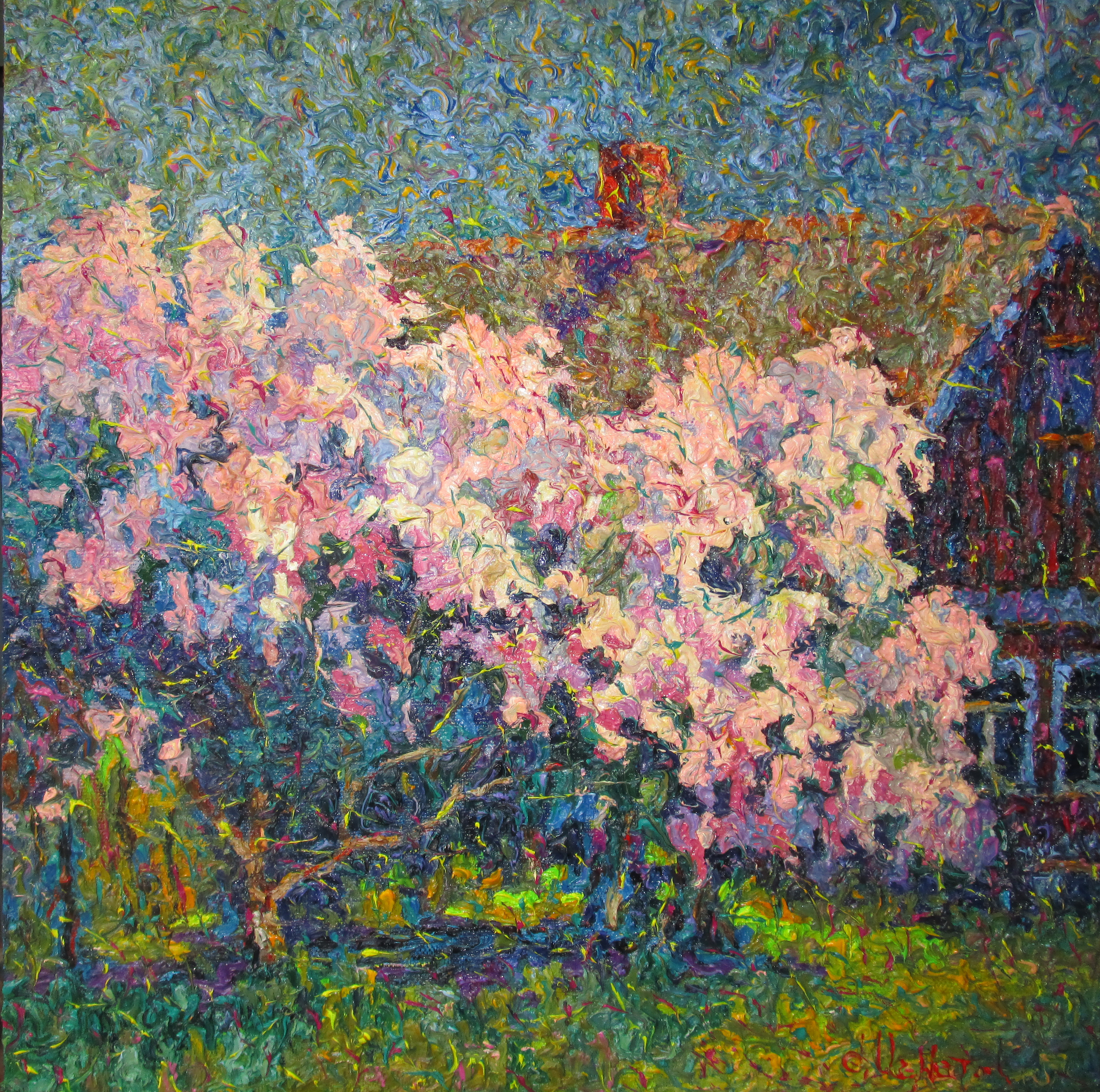 Сирень, х.м., 70х70, 2018 г.