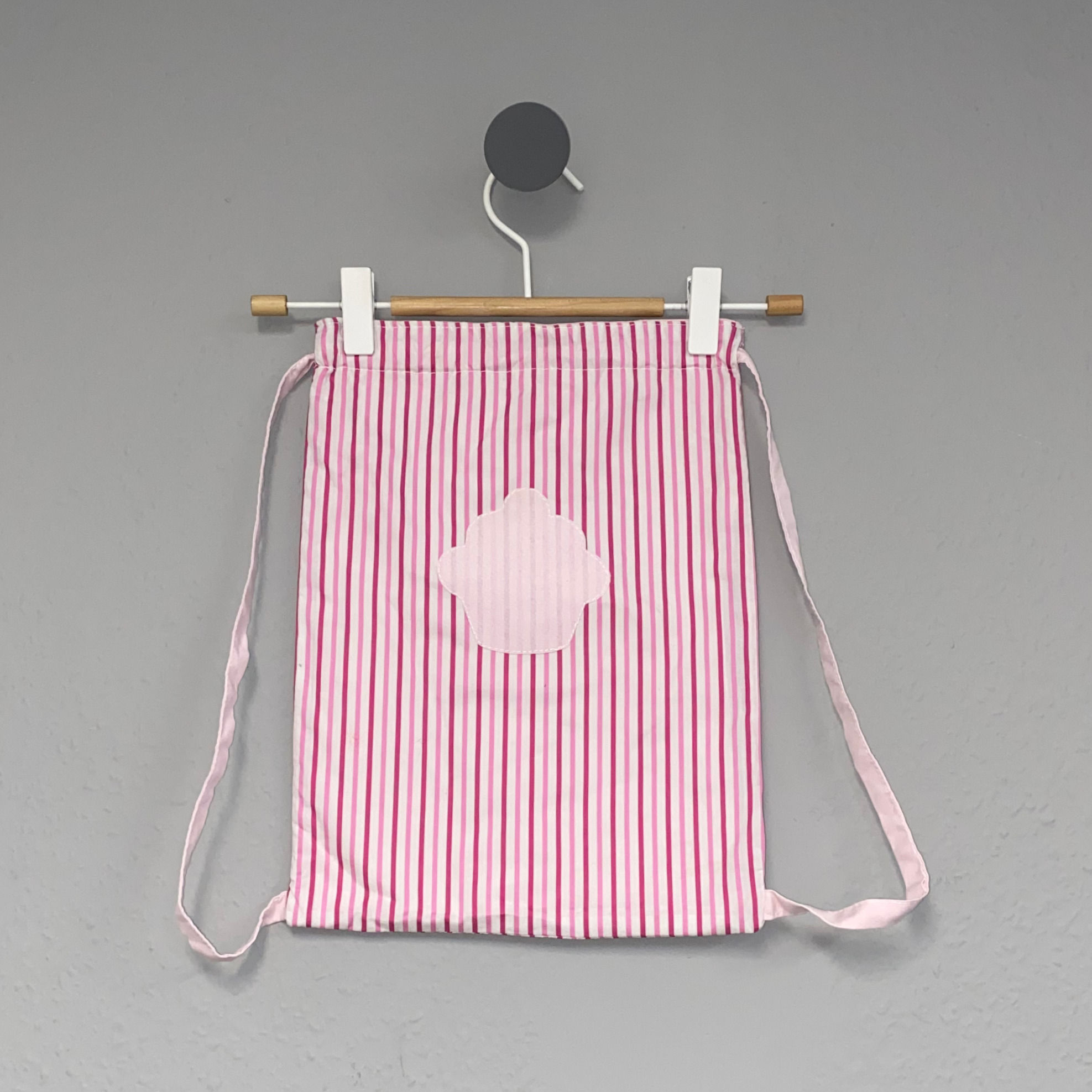 Le sac à tout cupcake, à rayures - Rose