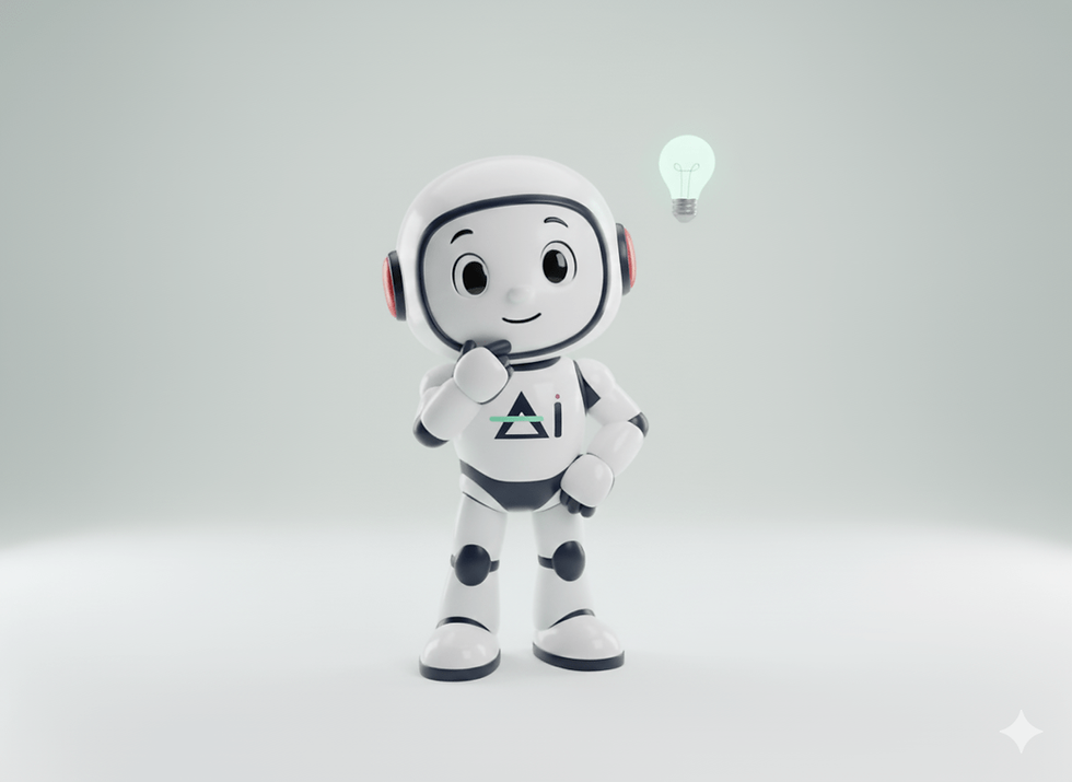 AI concept illustration showing a robot sharing creative ideas, symbolizing innovation in the AI Officer Scholarship Program.