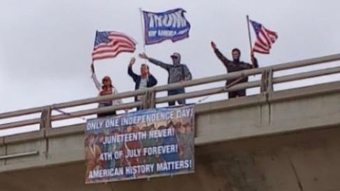 Nazi salutes, racist banners, Trump flags— how Republicans in Southern California spend Juneteenth