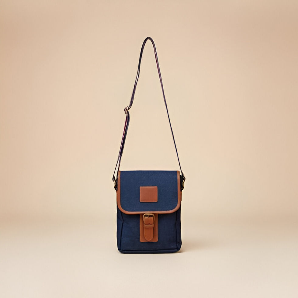 Denim sling bag designed for everyday comfort and style. Crafted by an experienced leather goods manufacturer.