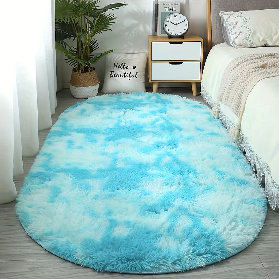 Thumbnail: Oval Carpet Suitable for Bedroom, Living Room - Soft Pile Modern Neutral ///// -