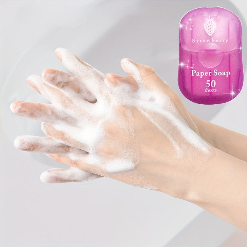 Thumbnail: [Scented Travel Soap Sheets] 50pcs Scented Travel Soap Sheets | Paper Soap with 