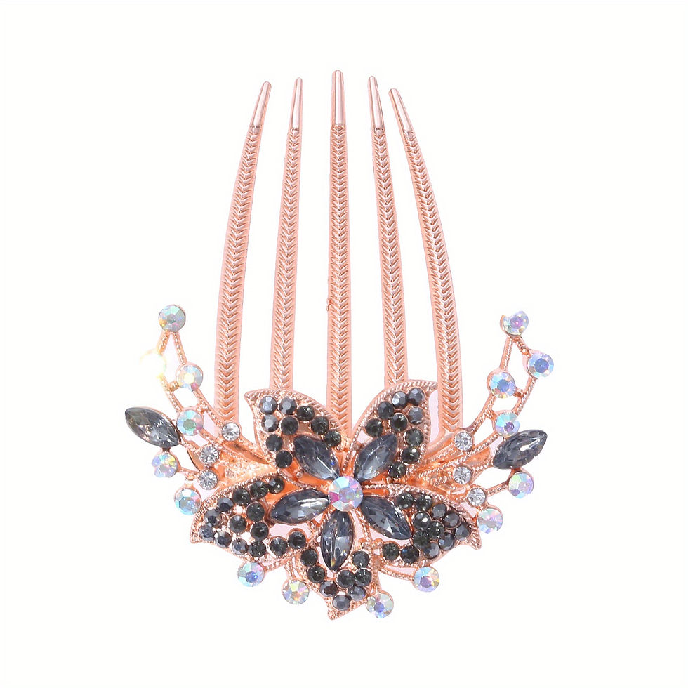 Thumbnail: Vintage Glamour Hairpin Barrette - Exquisite Rhinestone Accents, Elegant Side Co