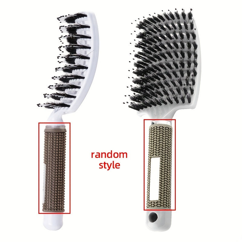 Thumbnail: WanMei 1pc Professional Curved Vented Hair Scalp Massage Brush for Women, ABS Ha