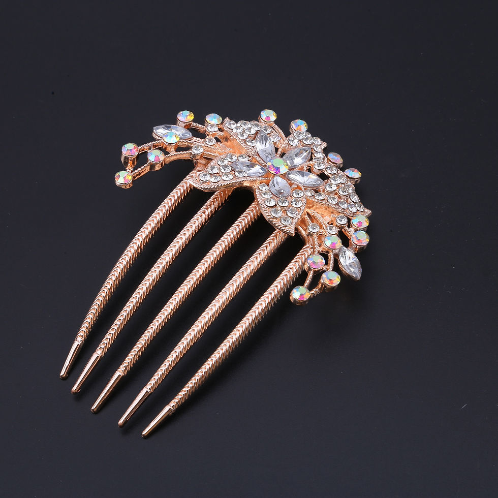 Thumbnail: Vintage Glamour Hairpin Barrette - Exquisite Rhinestone Accents, Elegant Side Co