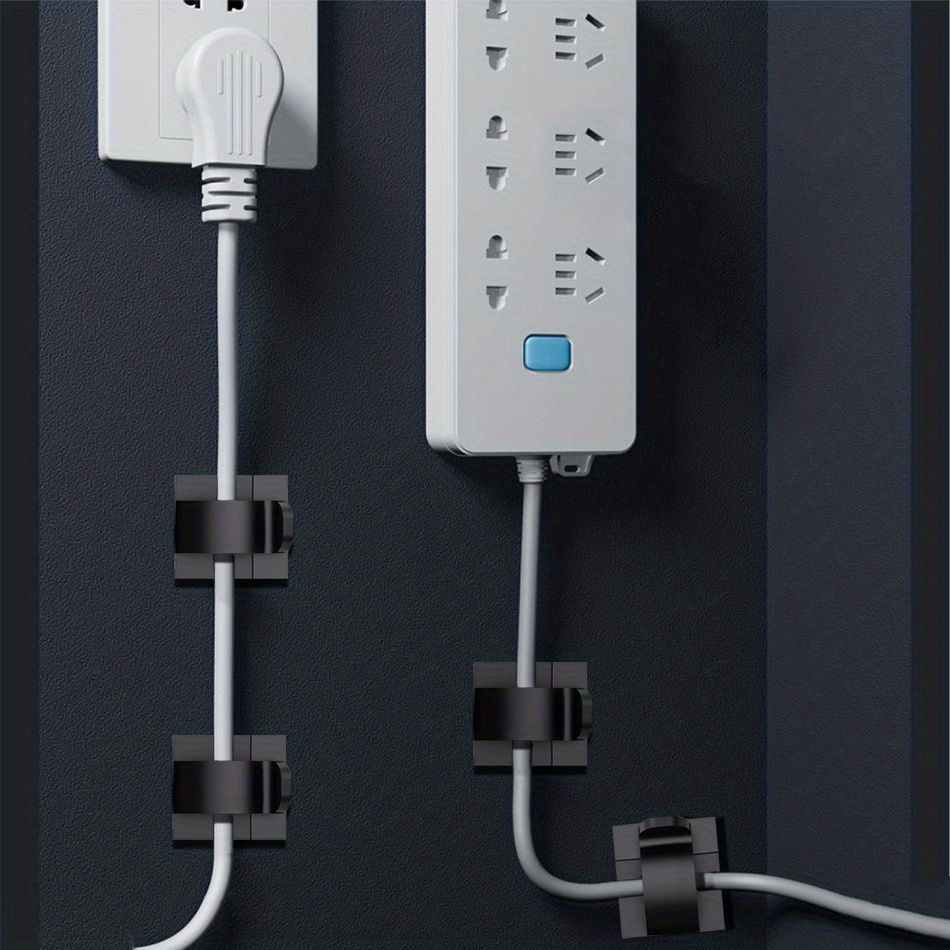 Thumbnail: 50pcs Adhesive NEW Upgraded Cable Clips, Wall Wire Holders for Cable Management,