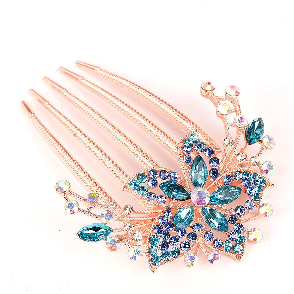 Thumbnail: Vintage Glamour Hairpin Barrette - Exquisite Rhinestone Accents, Elegant Side Co