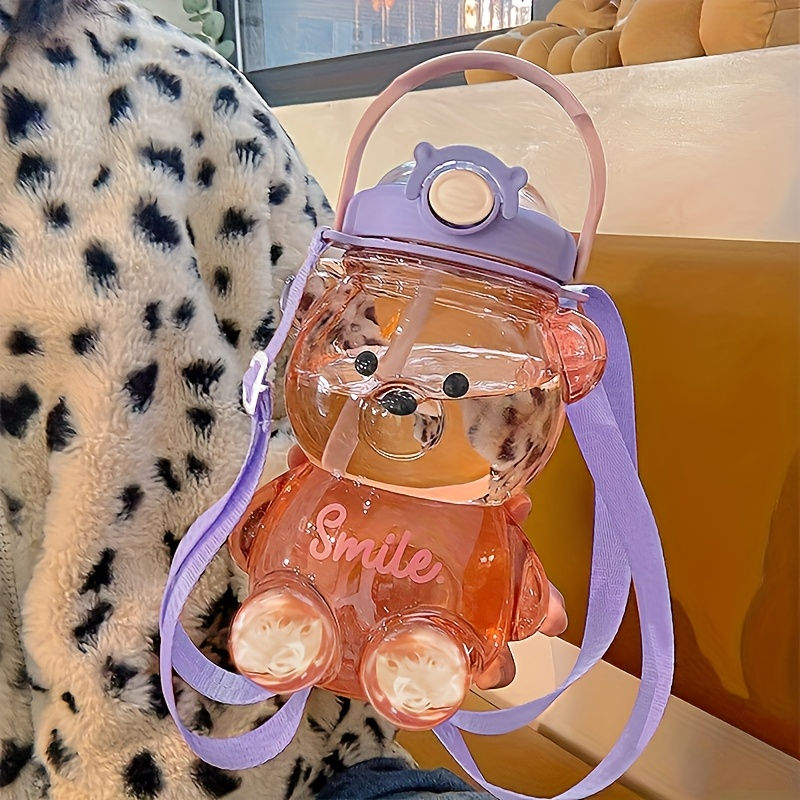 Thumbnail: A Cute Bear Handheld Water Cup with a Capacity of 34 Ounces/1000 Milliliters, a 