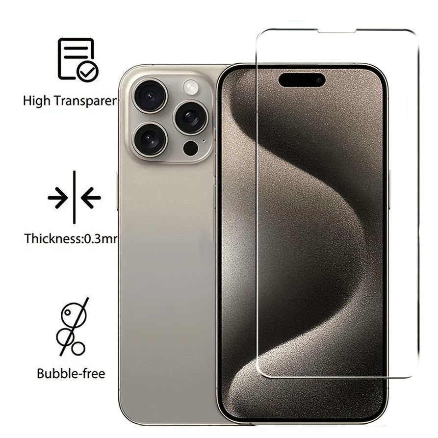 Thumbnail: 4pcs HD Tempered Glass Screen Protection for iPhone 11 12 13 14 15 16 17 Pro 13 