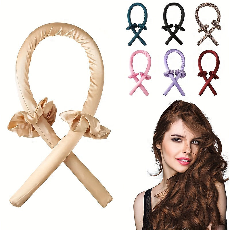 Thumbnail: Three-Piece No-Heat Curling Rod Headband for Long Hair, Overnight Hair Curlers, 