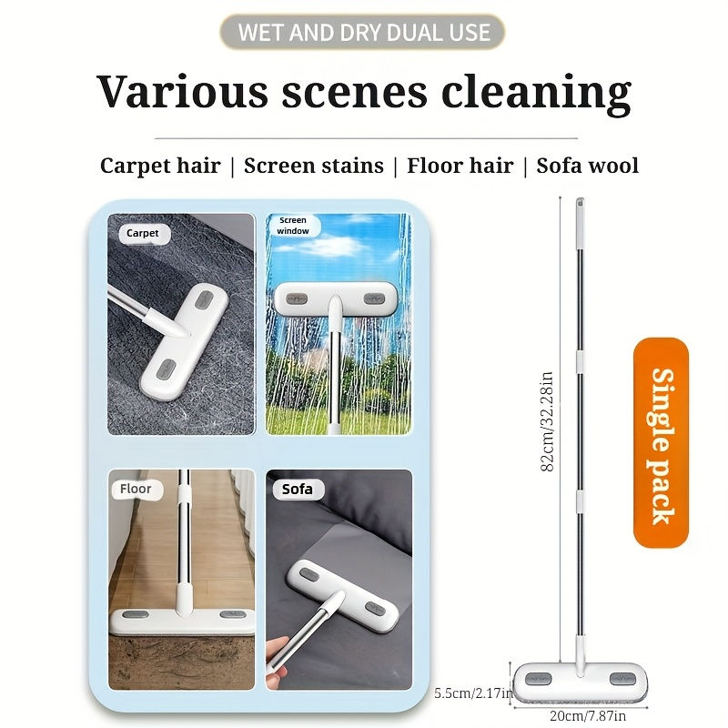 Magic Window Cleaning Brush with Telescopic Handle, Reusable Screen Cleaner Tool