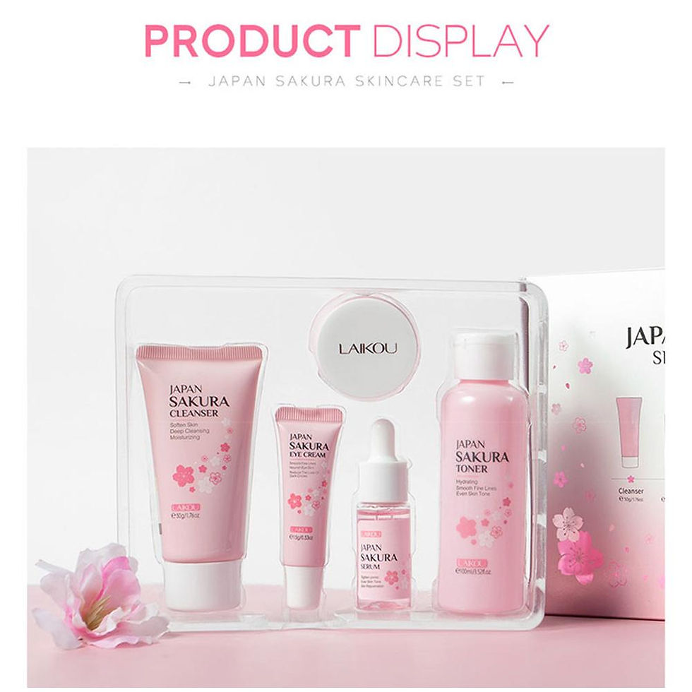 Miniatura: 5/3pcs/Set Sakura Skin Care Sets Face Cream Serum Toner Facial Cleanser Sunscre