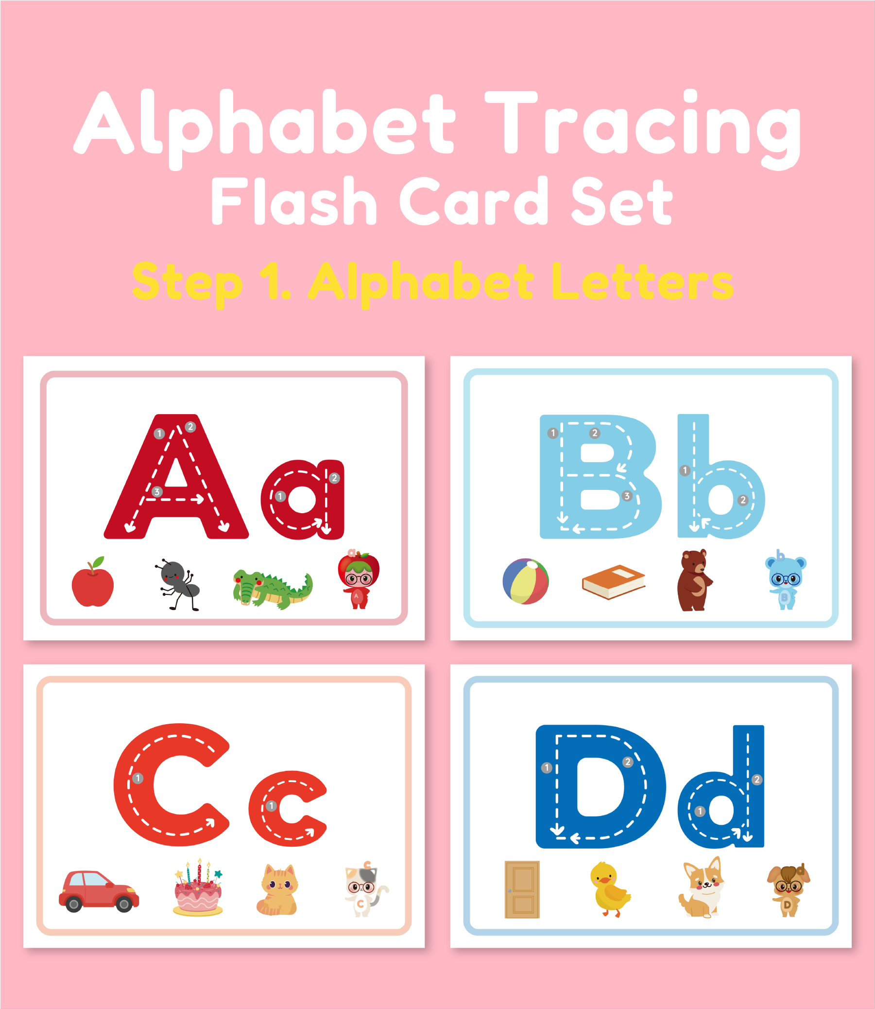 Alphabet Tracing Flash Card Set