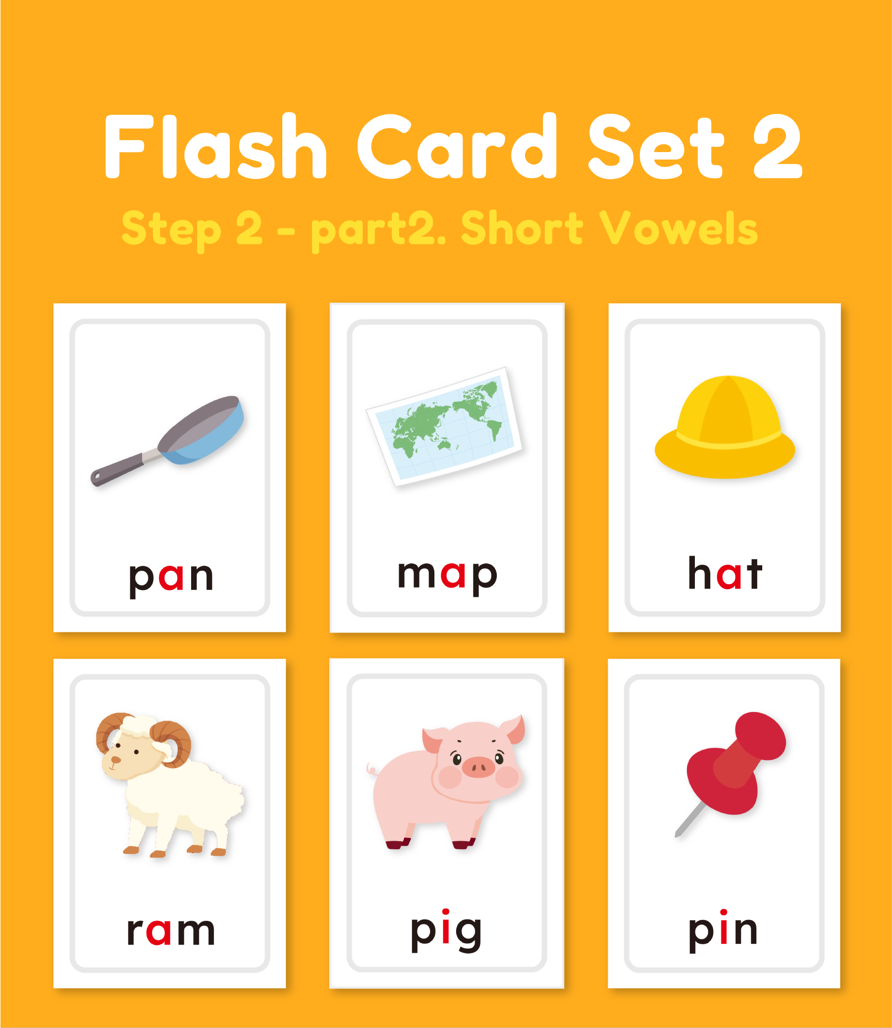 Flash Card Set 2 (Step 2-part2. Short Vowels)