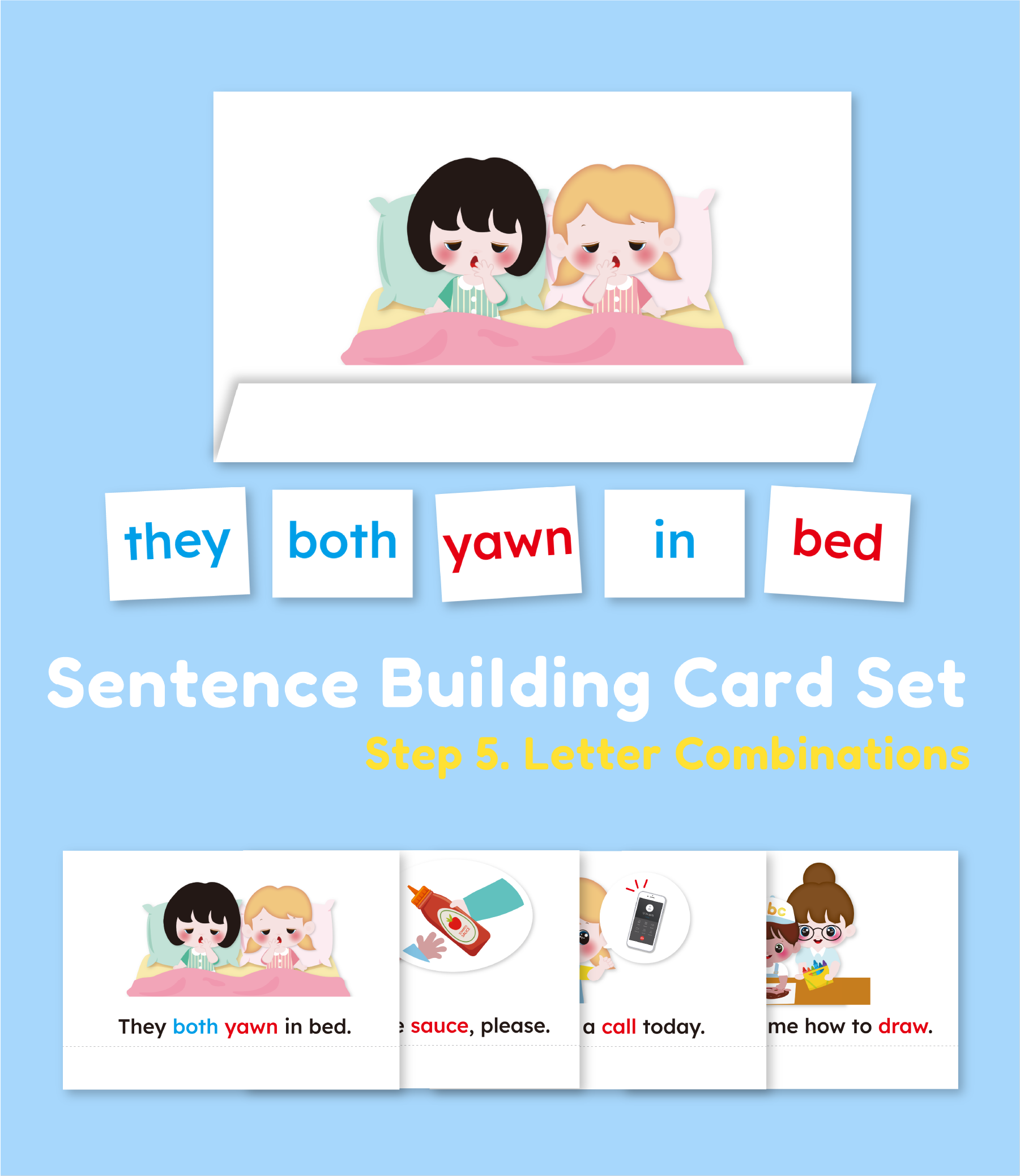 Sentence Building Card Set (Step 5. Letter Combinations)