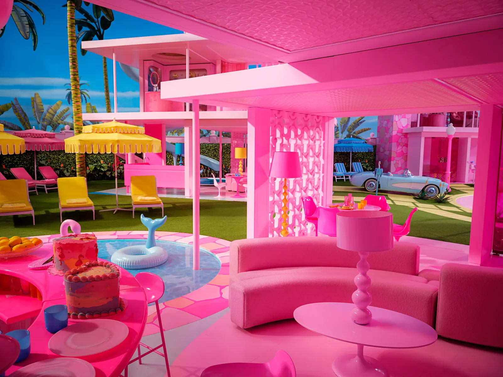 Pink living room