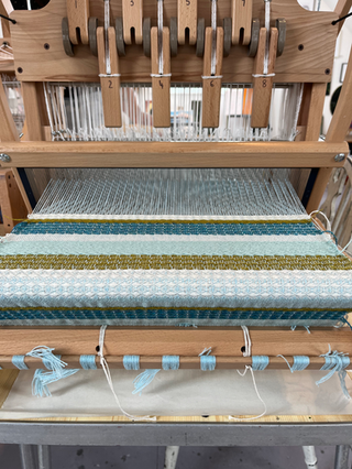 Fabric woven during a Weaving Workshop