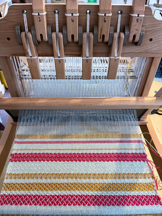 Fabric woven during a Weaving Workshop