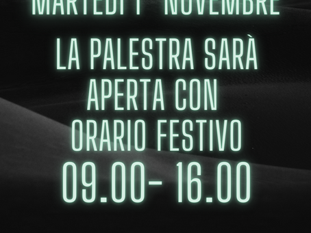 ORARI 1° NOVEMBRE