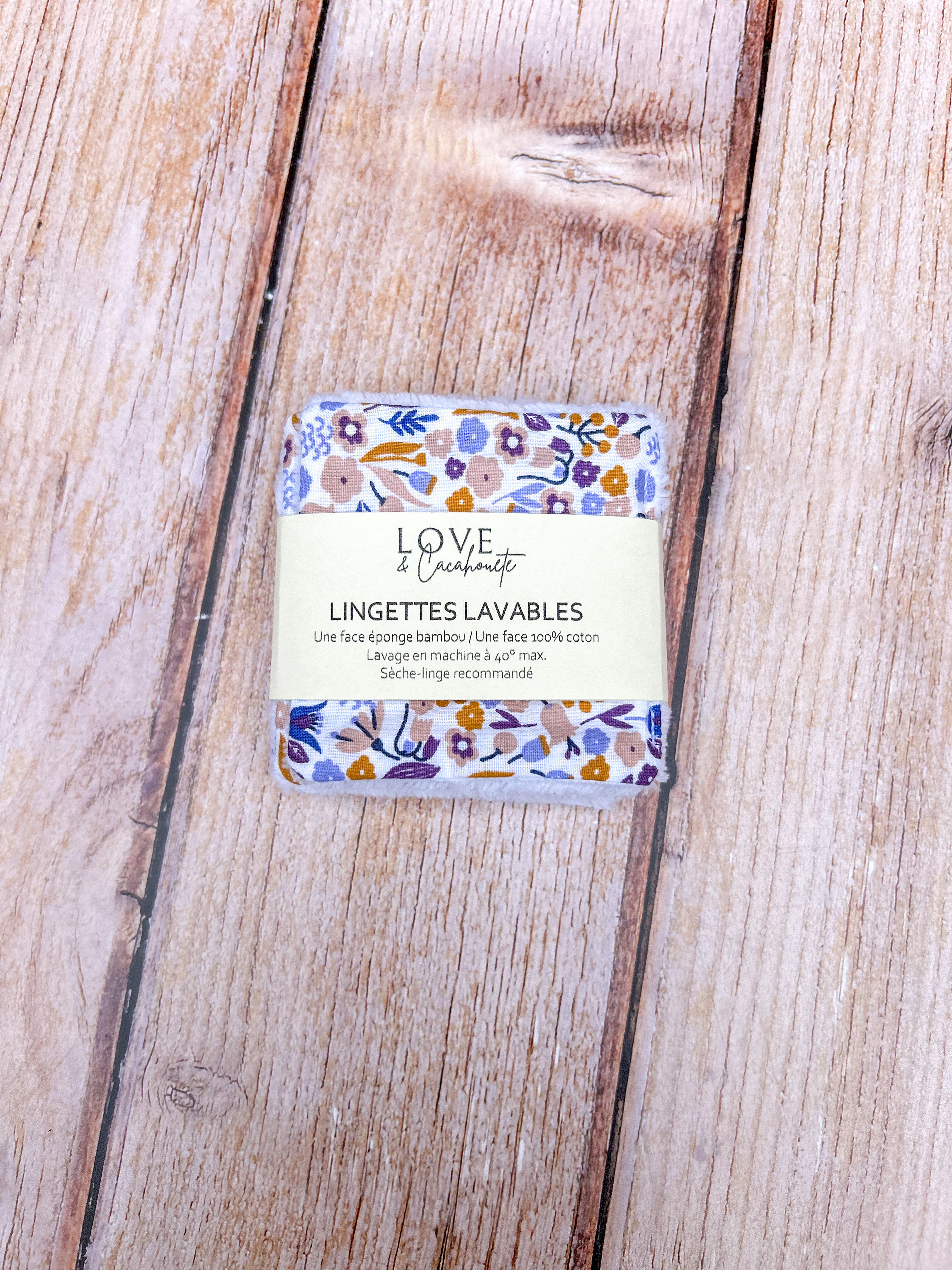 Lot de 5 lingettes lavables - Alice bleu