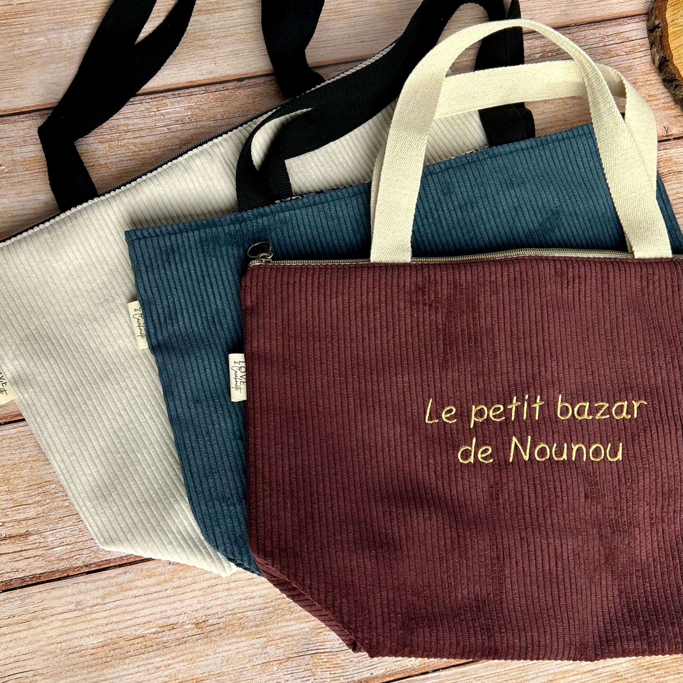 Tot bag en velours brodé