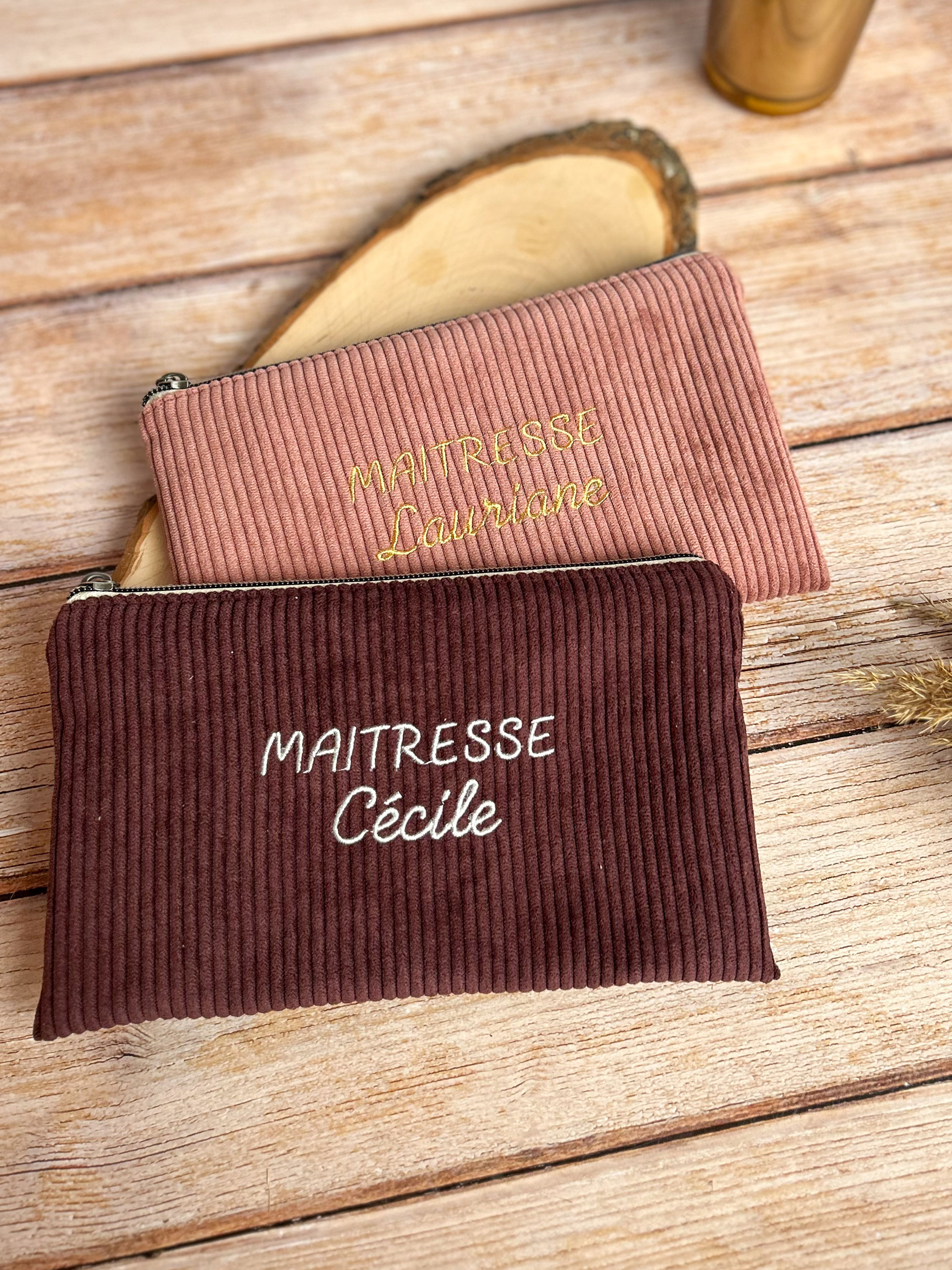 Trousse d'écolier Isaac en velours - brodée