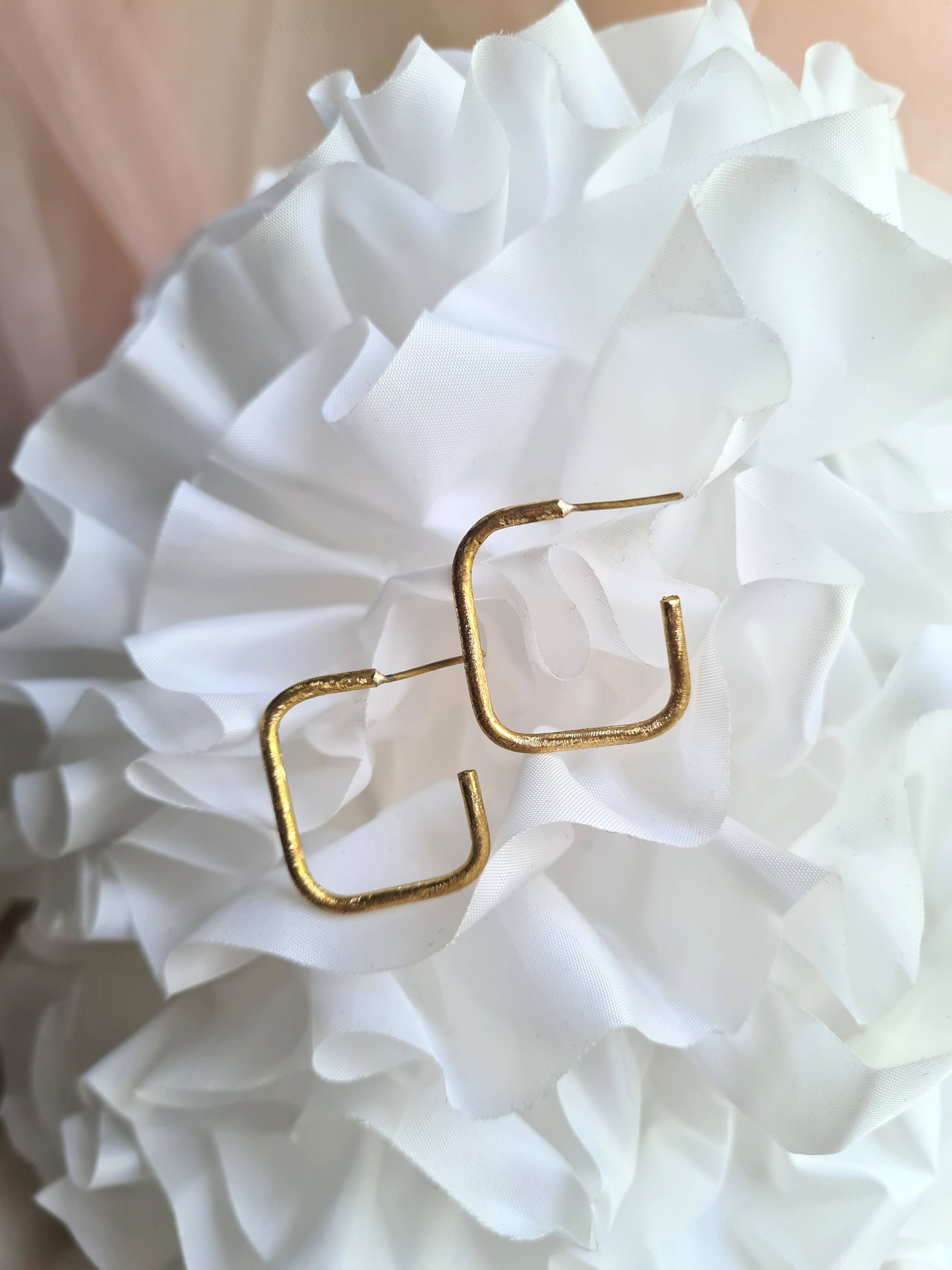 Square fülbevaló - Aranyozott