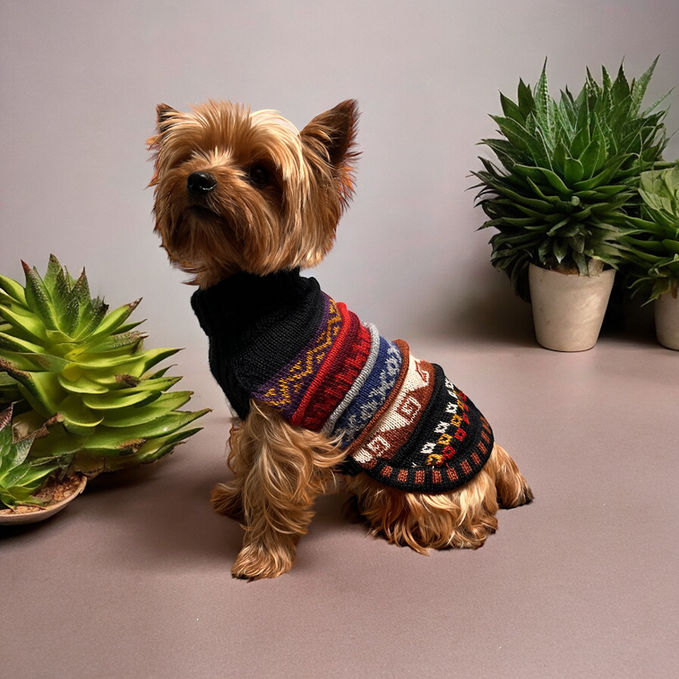 handmade alpaca dog sweater by Peruvian Accent