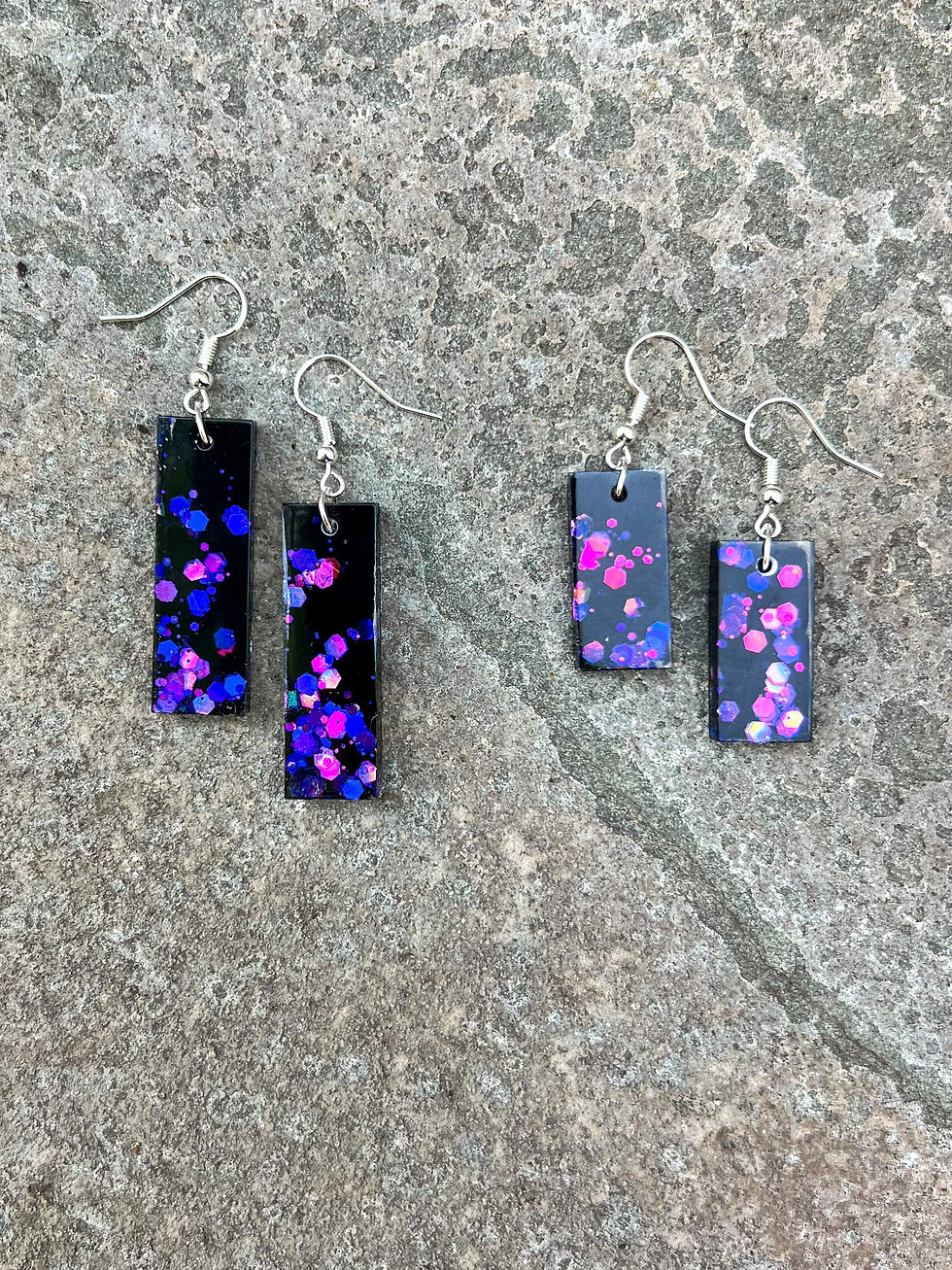 Thumbnail: Cosmic Glitter Bar Earrings