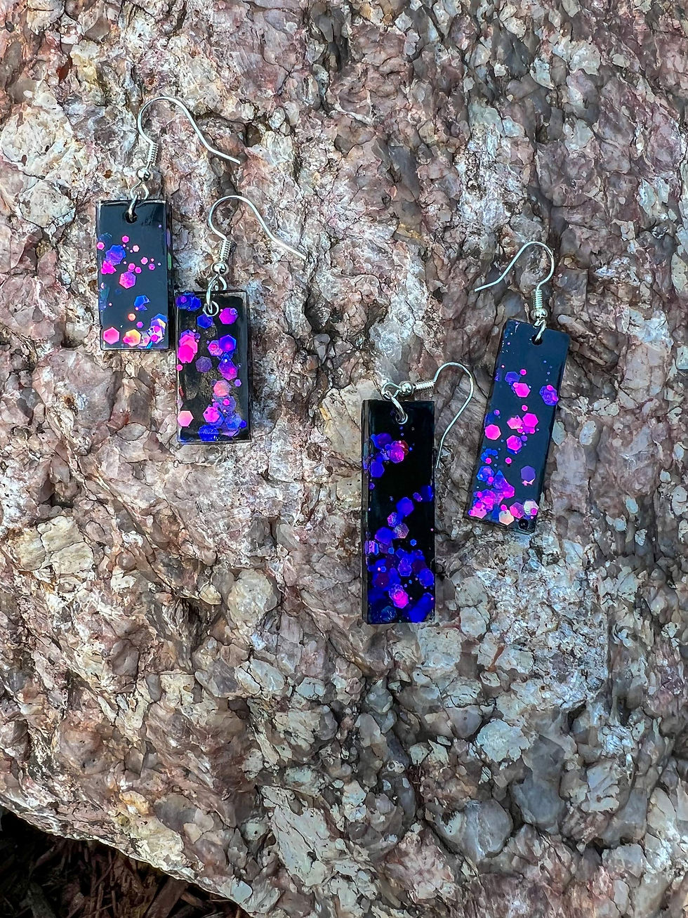 Thumbnail: Cosmic Glitter Bar Earrings