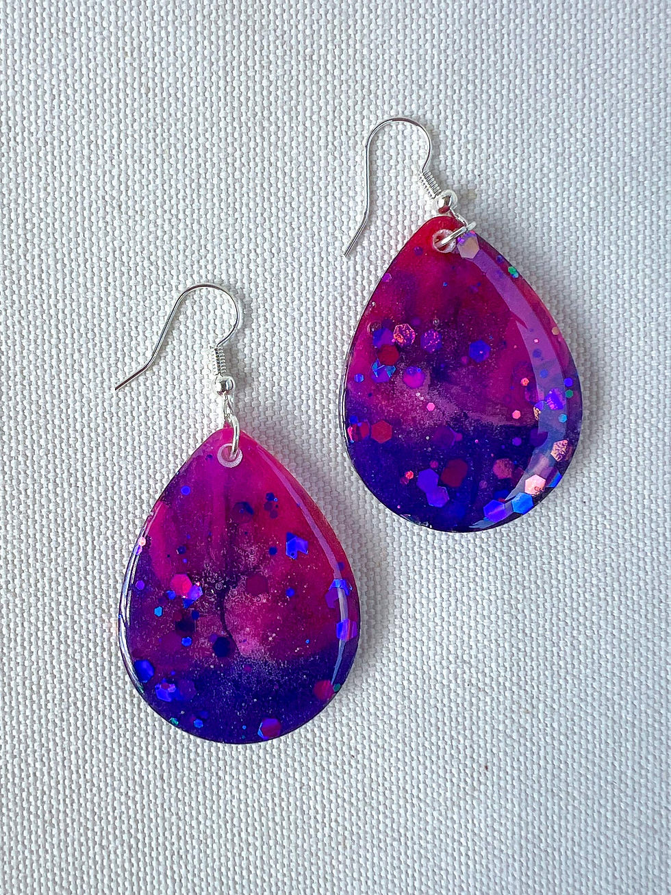 Thumbnail: Cosmic Glitter Large Teardrop Earrings