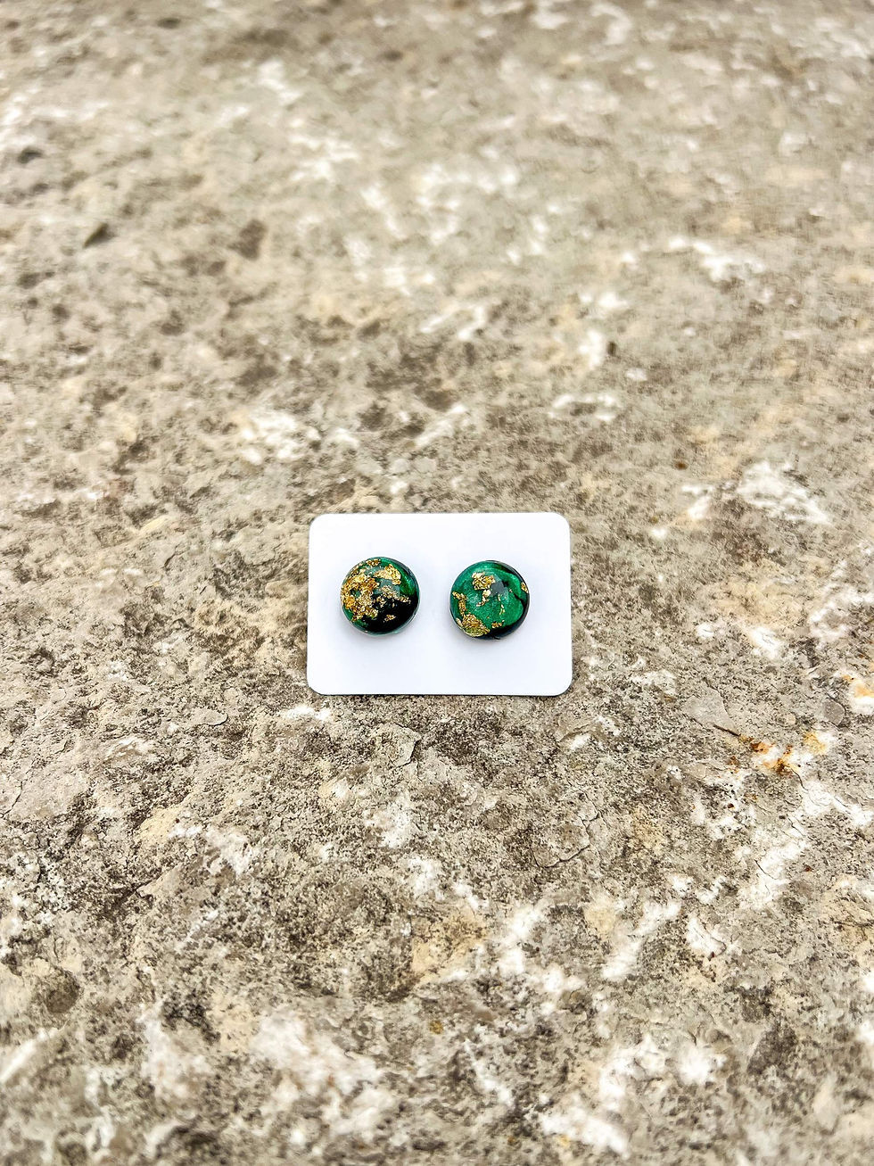 Thumbnail: Dark & Stormy Round Stud Earrings