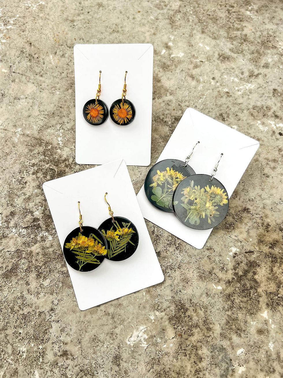 Thumbnail: Dark Garden Circle Earrings