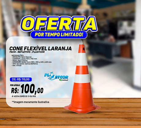 CONE FLEXIVEL LARANJA 75CM- REFLETIVO - PLASTCOR - 011450.png