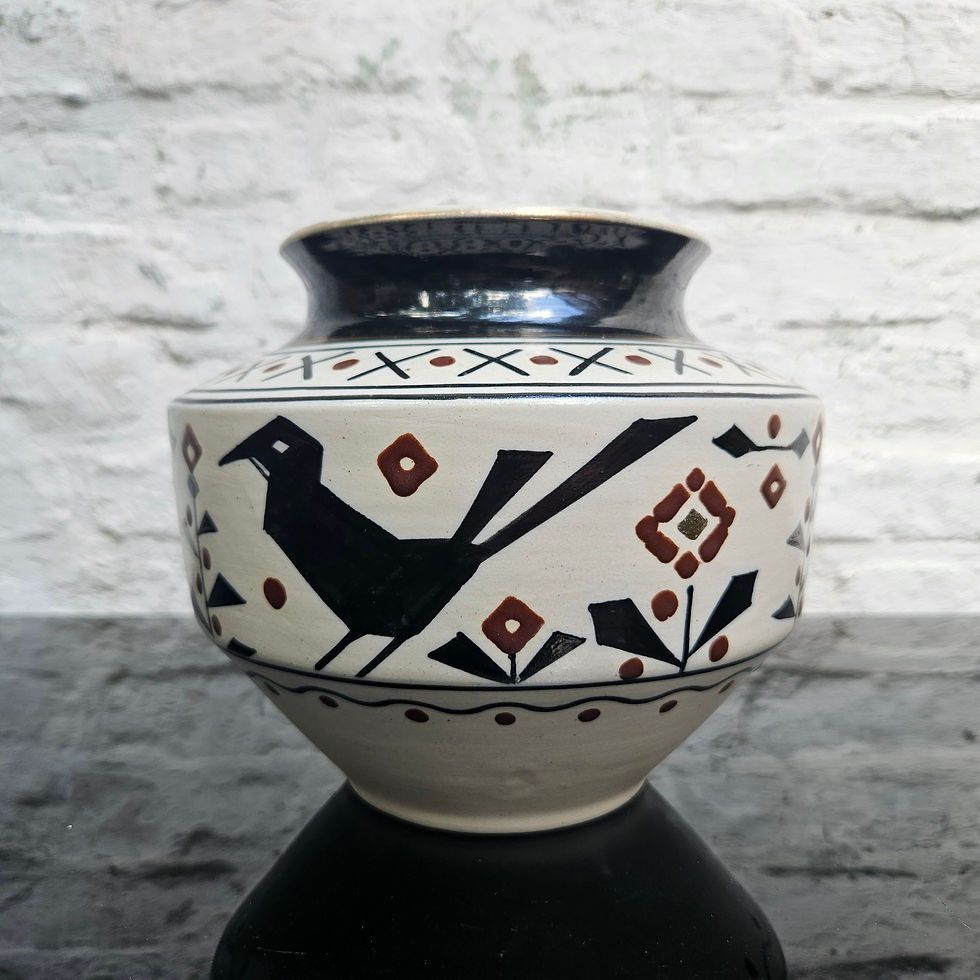 Thumbnail: Handpainted Art Deco ceramic vase by Émile Lombard