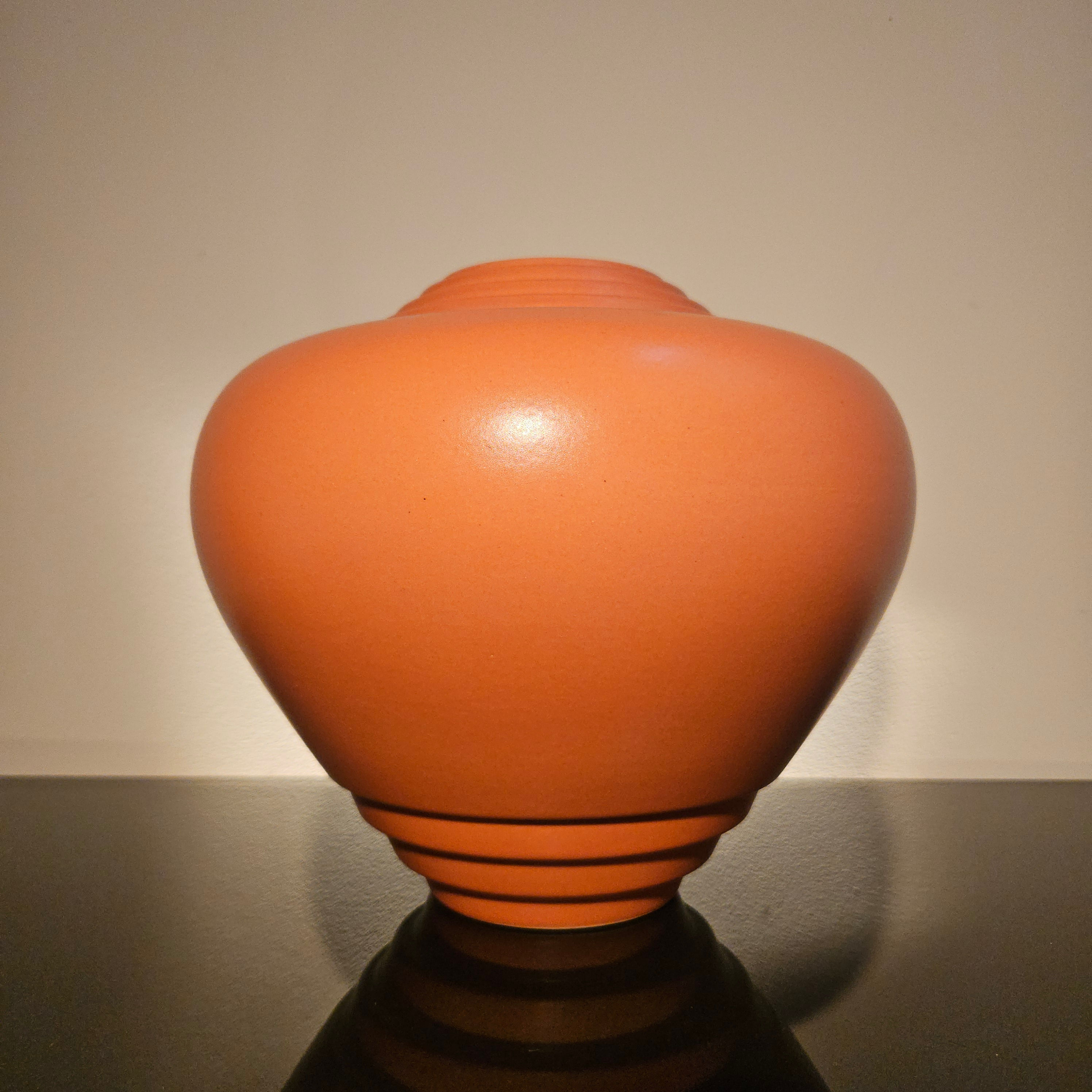 Art Deco St. Clément ceramic vase, France