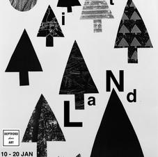 Poster/flyer for Hinterland exhibition @ Deptford Does Art