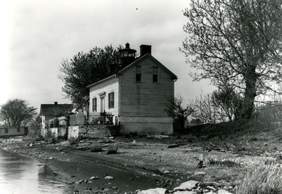 A historical image of the Jones Point Lighthouse in Alexandria.